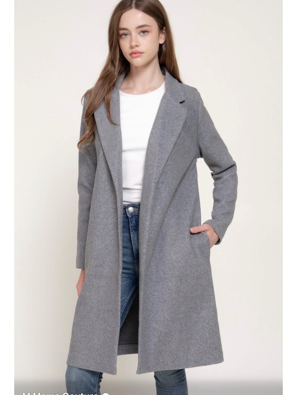 By Design Long Gray Knit Coat Size L